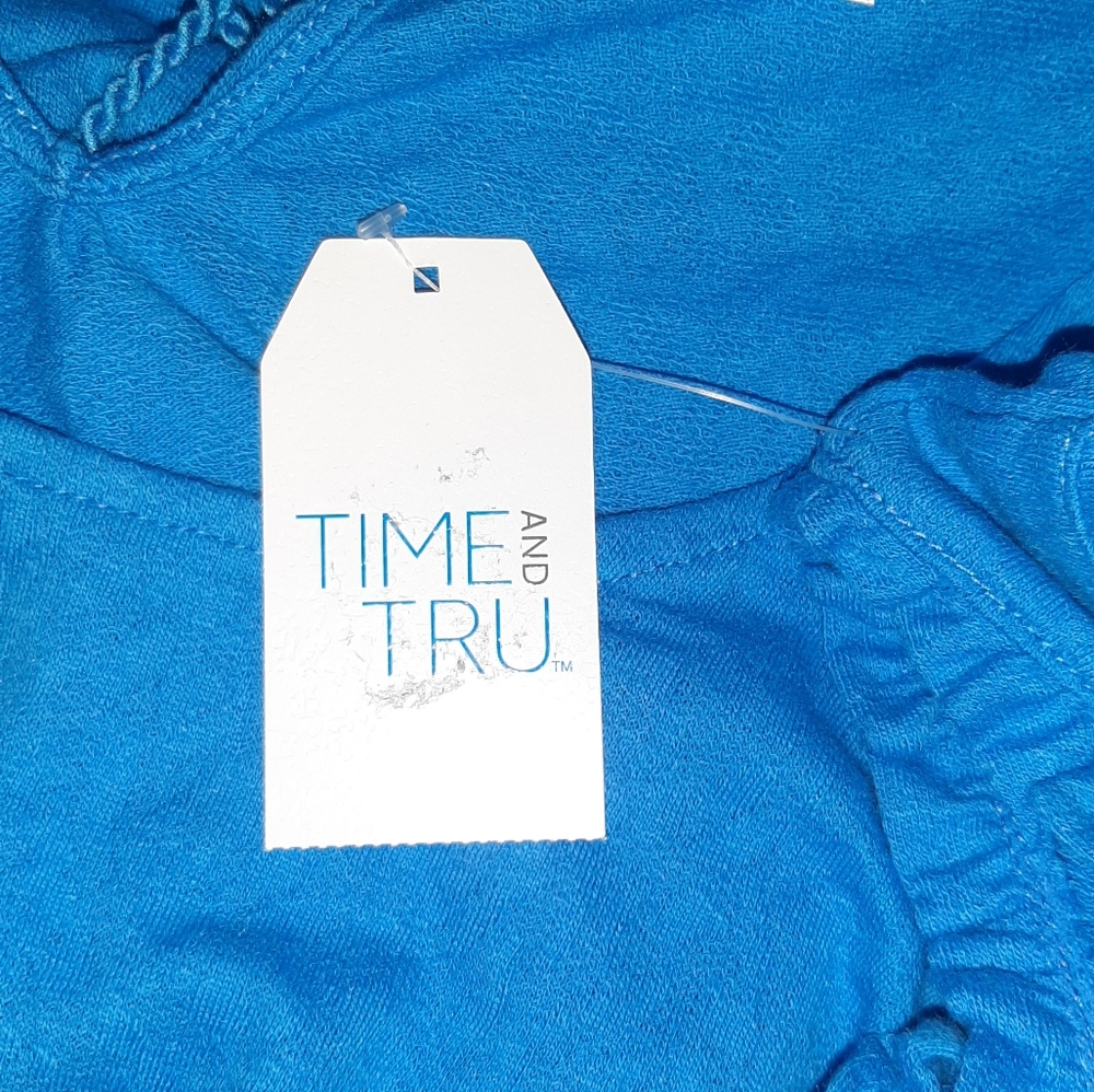 Time and True Ruffle Tank size XL (16-18) Whimsical Blue - Picture 4 of 6